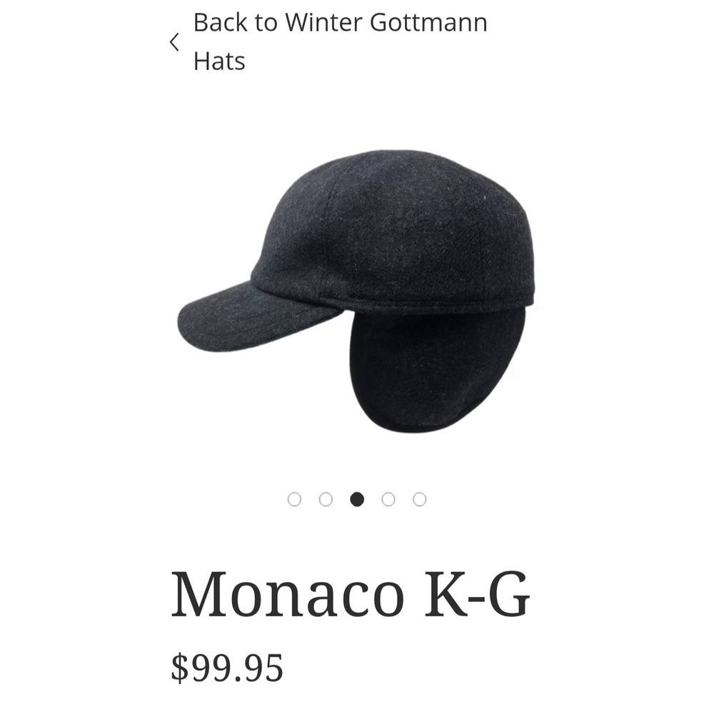 Gottmann Monaco K-G Gore-Tex Wool Ear Flap Hat Anthracite Grey Size 54 NWT Mens